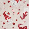 VBS Marktplatz Stoff Meterware|Weihnachtsstoffe>Motiv-Stoff Leinenoptik "Wichtel und Sterne"
