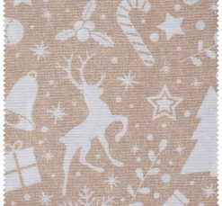 VBS Marktplatz Stoff Meterware|Weihnachtsstoffe>Motiv-Stoff Leinenoptik "Xmas all over"