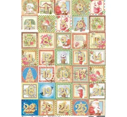 Ciao Bella Decoupage|Seidenpapier & Strohseide>Motiv-Strohseide "Adventskalenderzahlen"