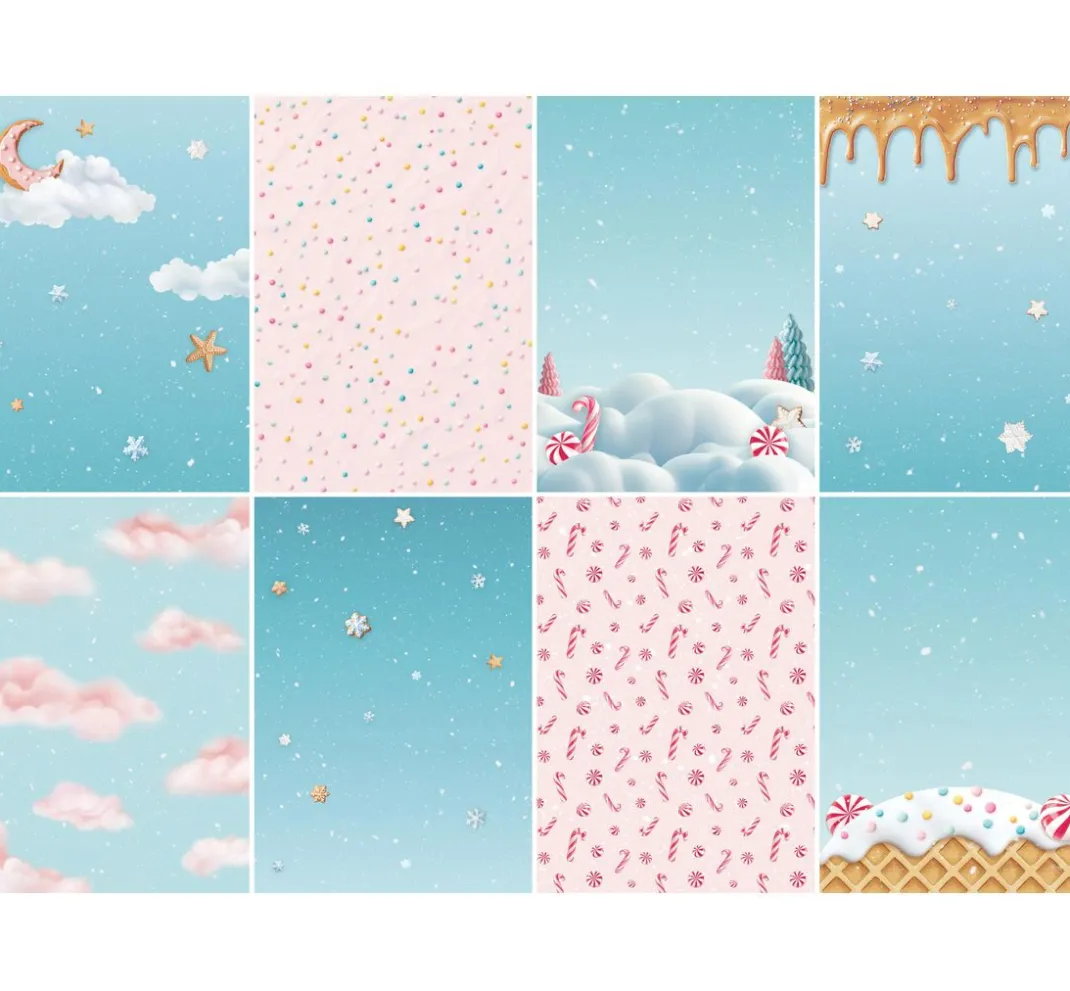 Stamperia Seidenpapier & Strohseide|Decoupage>Motiv-Strohseide Backgrounds "Candy Christmas"