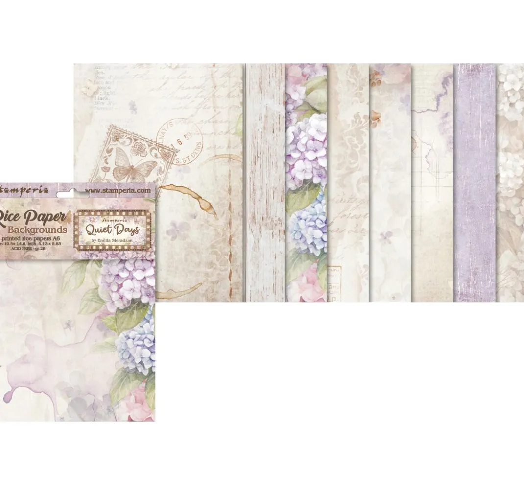 Stamperia Decoupage|Seidenpapier & Strohseide>Motiv-Strohseide Backgrounds "Quiet Days"