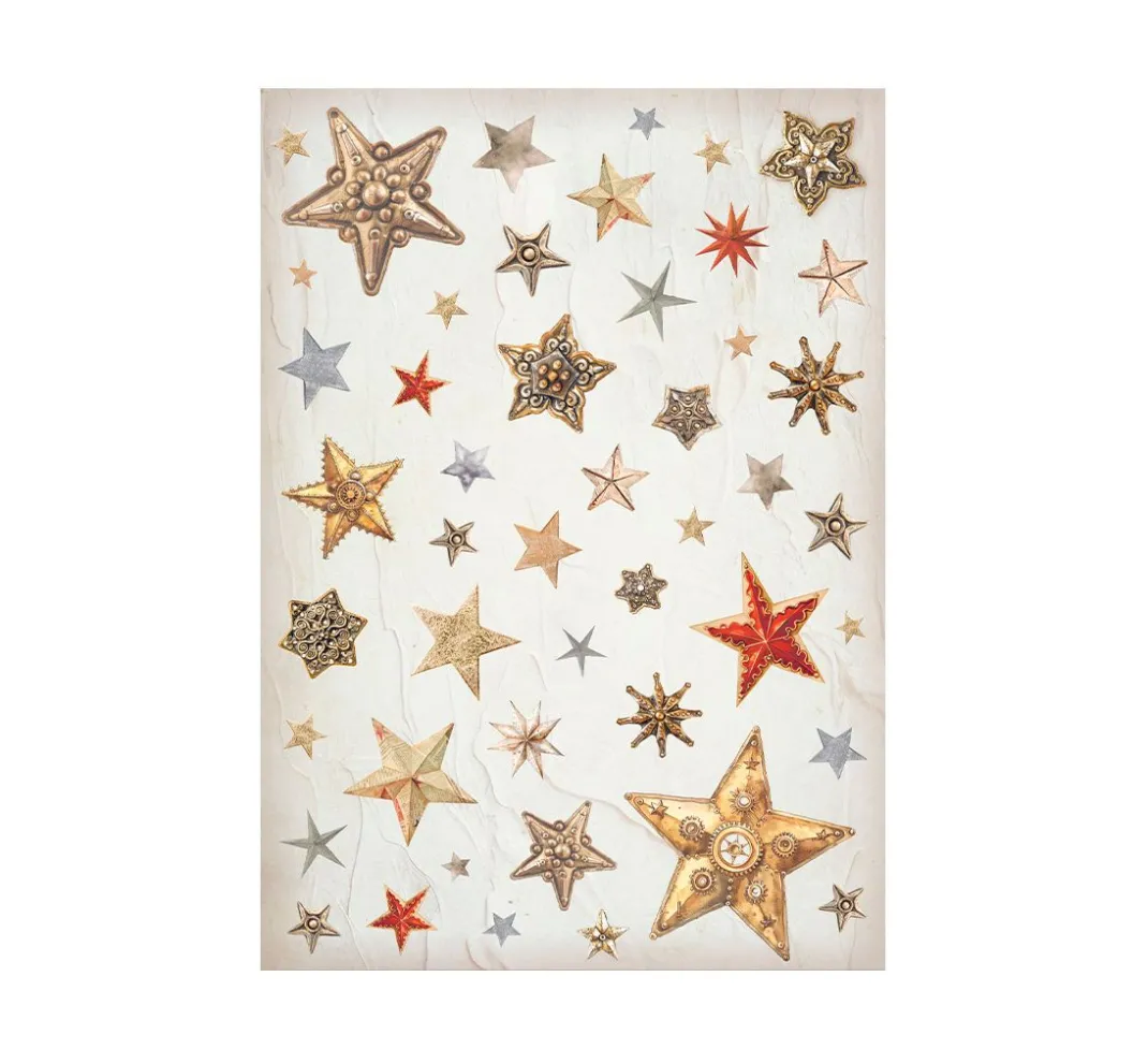 Stamperia Seidenpapier & Strohseide|Decoupage>Motiv-Strohseide Backgrounds "Gear up for Christmas"