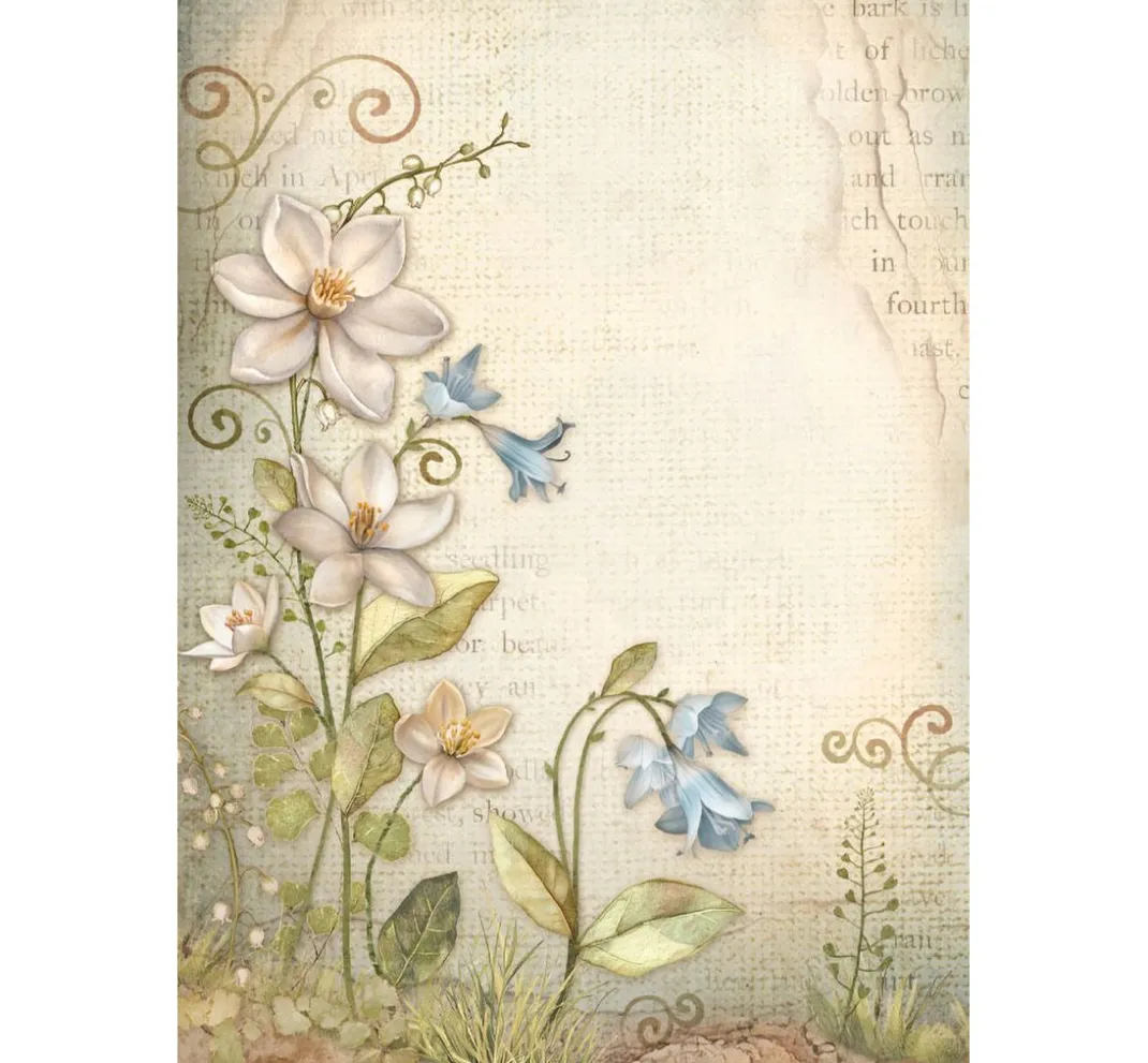 Stamperia Decoupage|Seidenpapier & Strohseide>Motiv-Strohseide Backgrounds "Hidden Grove"