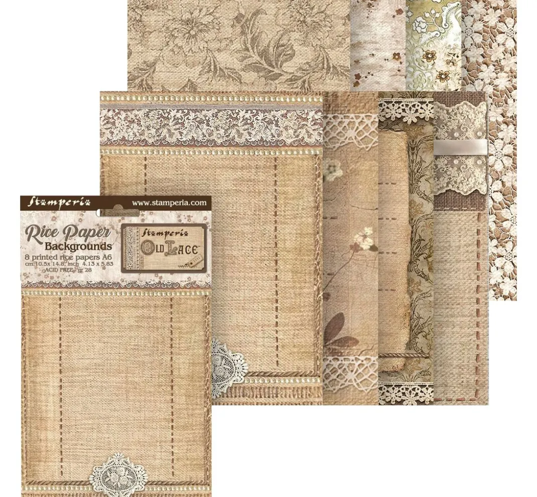 Stamperia Decoupage|Seidenpapier & Strohseide>Motiv-Strohseide Backgrounds "Old Lace"