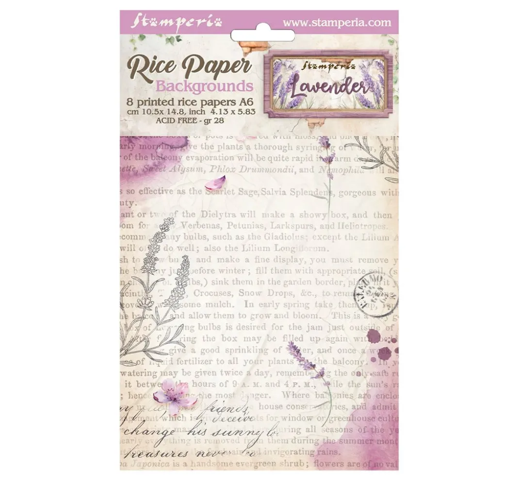 Stamperia Decoupage|Seidenpapier & Strohseide>Motiv-Strohseide Backgrounds "Lavender"