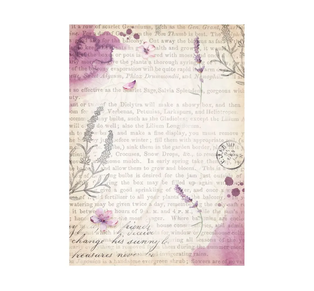 Stamperia Decoupage|Seidenpapier & Strohseide>Motiv-Strohseide Backgrounds "Lavender"