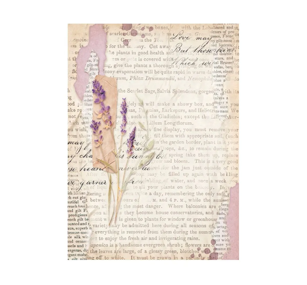 Stamperia Decoupage|Seidenpapier & Strohseide>Motiv-Strohseide Backgrounds "Lavender"
