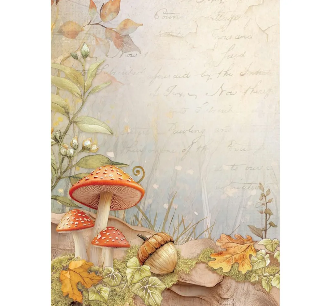 Stamperia Decoupage|Seidenpapier & Strohseide>Motiv-Strohseide Backgrounds "Whispering Woods"