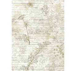 Stamperia Decoupage|Seidenpapier & Strohseide>Motiv-Strohseide Backgrounds "Herbarium Silvae", 8er Set