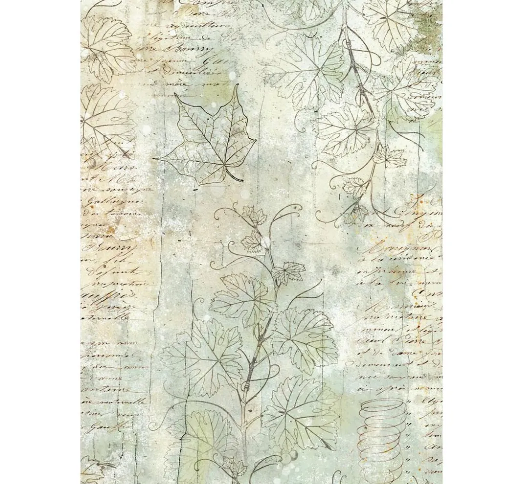 Stamperia Decoupage|Seidenpapier & Strohseide>Motiv-Strohseide Backgrounds "Herbarium Silvae", 8er Set