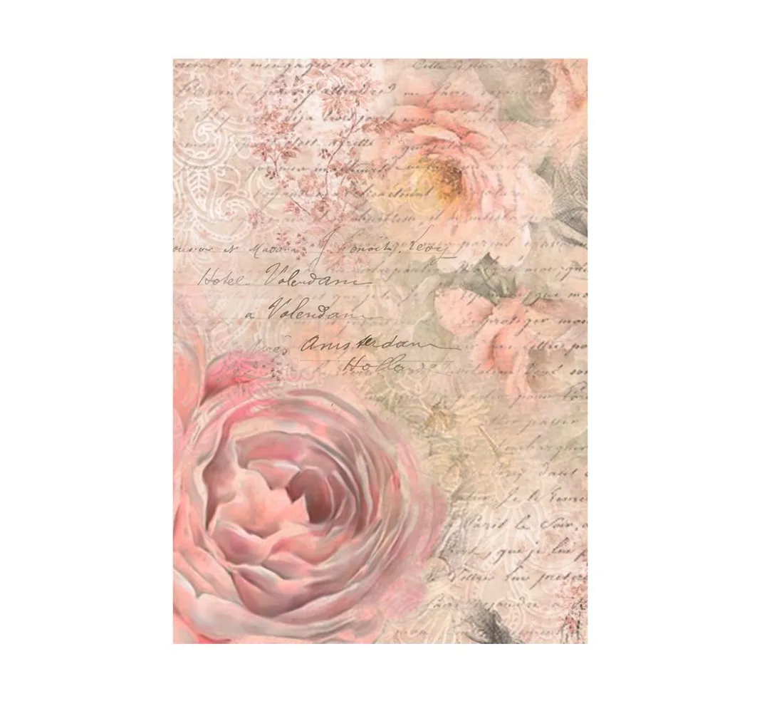Stamperia Decoupage|Seidenpapier & Strohseide>Motiv-Strohseide Backgrounds "Shabby Rose"