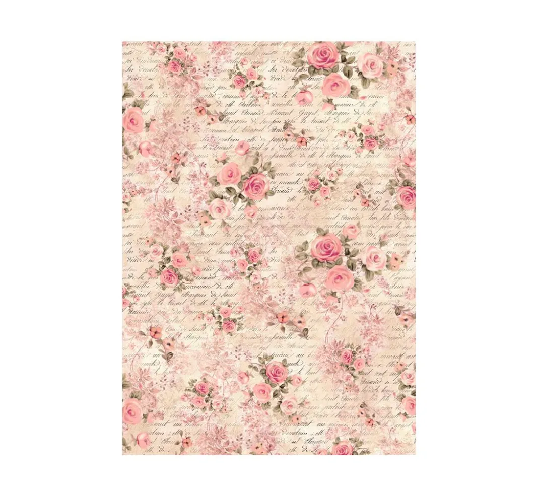 Stamperia Decoupage|Seidenpapier & Strohseide>Motiv-Strohseide Backgrounds "Shabby Rose"