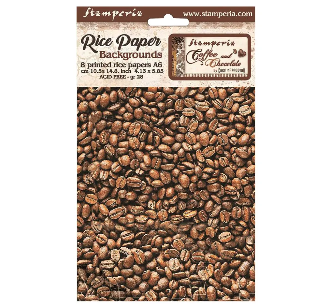 Stamperia Decoupage|Seidenpapier & Strohseide>Motiv-Strohseide Backgrounds "Coffee and Chocolate"