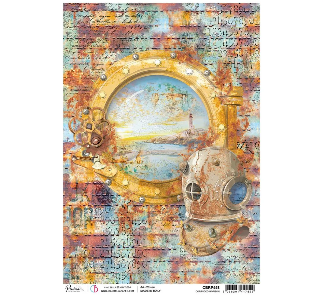 Ciao Bella Decoupage|Seidenpapier & Strohseide>Motiv-Strohseide "Coral Reef - Bullauge"