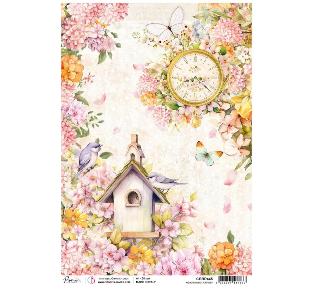 Ciao Bella Decoupage|Seidenpapier & Strohseide>Motiv-Strohseide "Flower Shop - Vogelwelt"