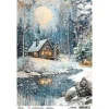 Ciao Bella Decoupage|Seidenpapier & Strohseide>Motiv-Strohseide "Forest Tales - Night in the Wood"
