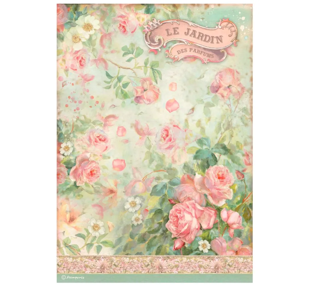 Stamperia Decoupage|Seidenpapier & Strohseide>Motiv-Strohseide "Gartenduft"