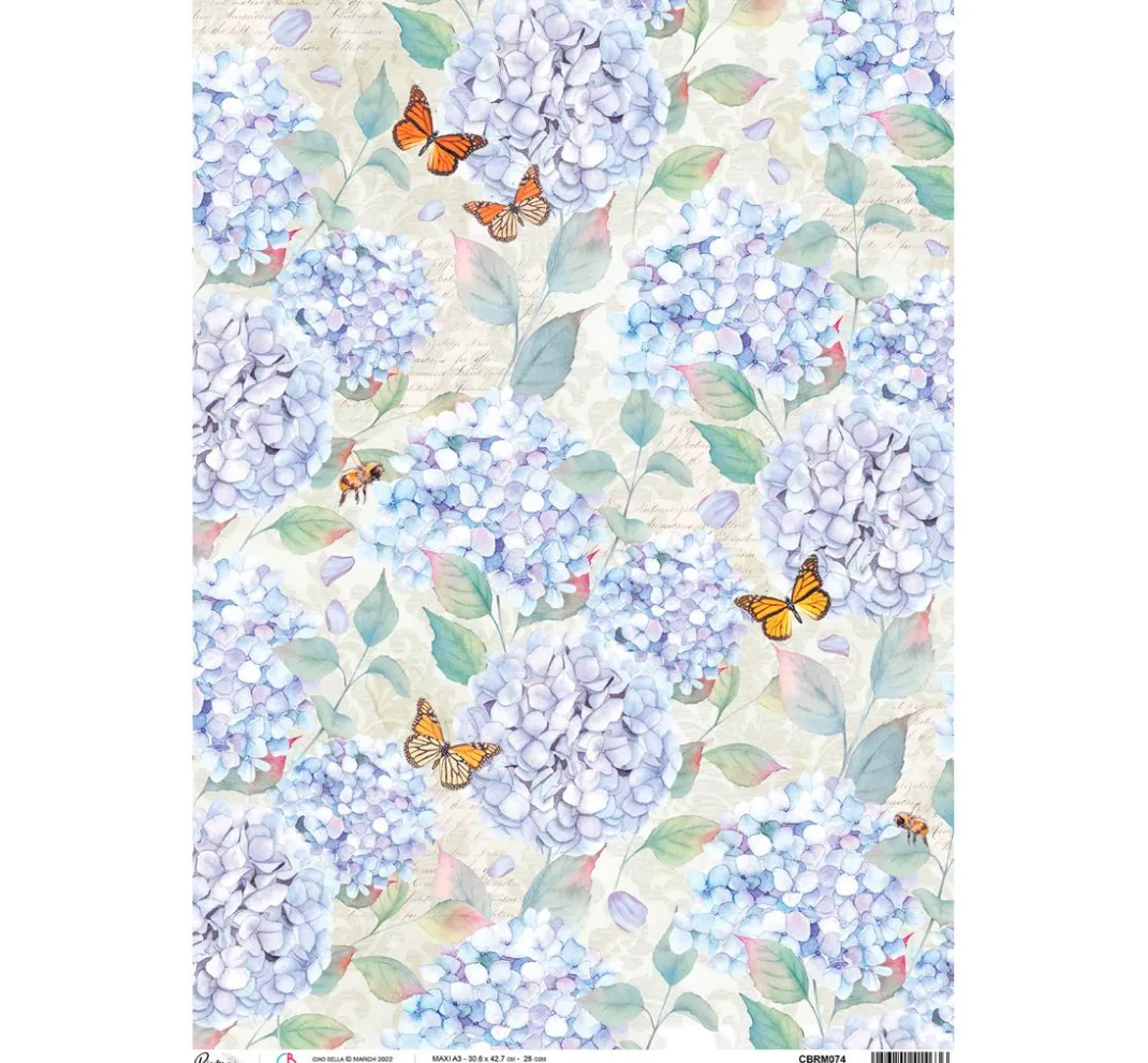 Ciao Bella Decoupage|Seidenpapier & Strohseide>Motiv-Strohseide "Hortensienduft"
