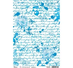 Ciao Bella Decoupage|Seidenpapier & Strohseide>Motiv-Strohseide "Indigo Scripts"