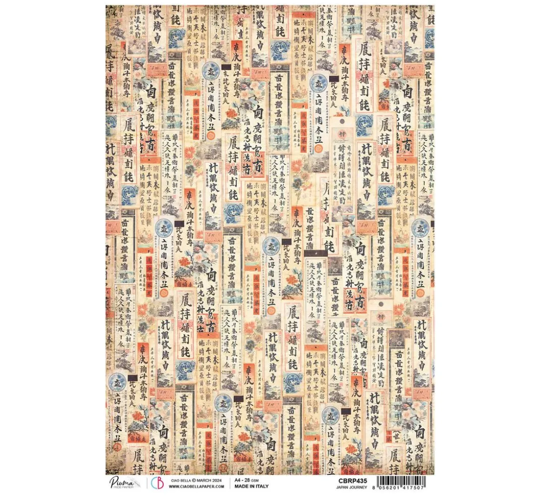 Ciao Bella Decoupage|Seidenpapier & Strohseide>Motiv-Strohseide "Land of the Rising Sun - Japan Journey"
