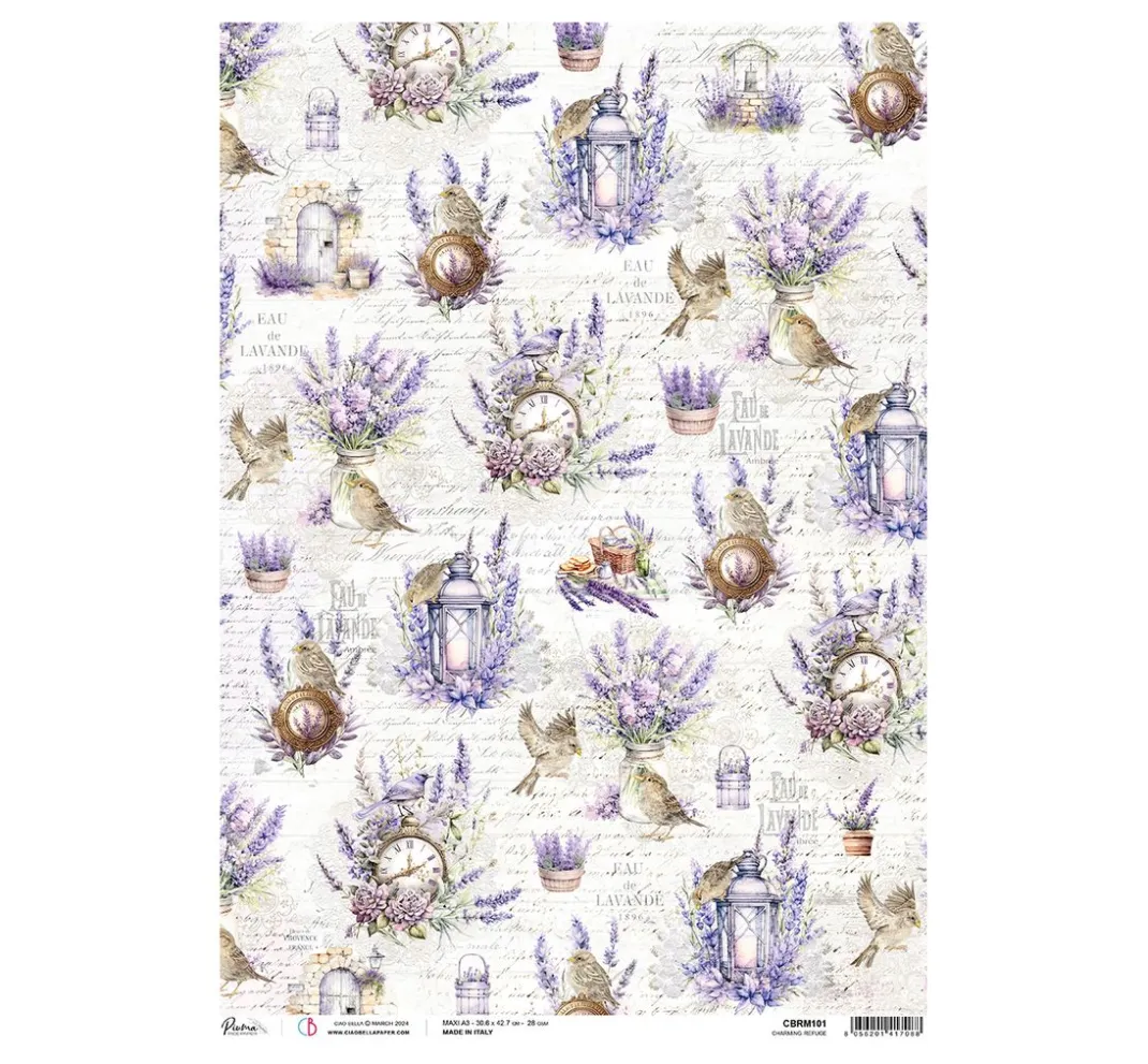 Ciao Bella Decoupage|Seidenpapier & Strohseide>Motiv-Strohseide "Morning in Provence - Bezaubernde Landschaft",
