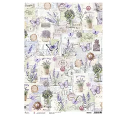 Ciao Bella Decoupage|Seidenpapier & Strohseide>Motiv-Strohseide "Morning Provence - Purple Fields"