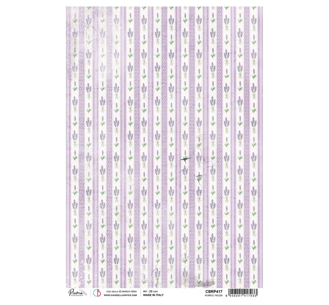 Ciao Bella Decoupage|Seidenpapier & Strohseide>Motiv-Strohseide "Morning Provence - Lavendel Streifen"