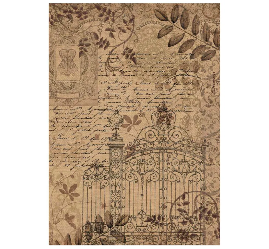 Stamperia Decoupage|Seidenpapier & Strohseide>Motiv-Strohseide "Old Lace"