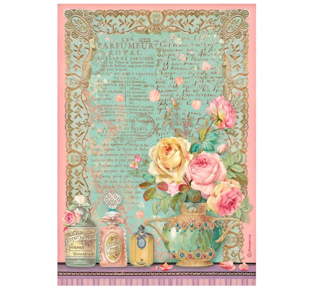 Stamperia Decoupage|Seidenpapier & Strohseide>Motiv-Strohseide "Parfumeur Royal"