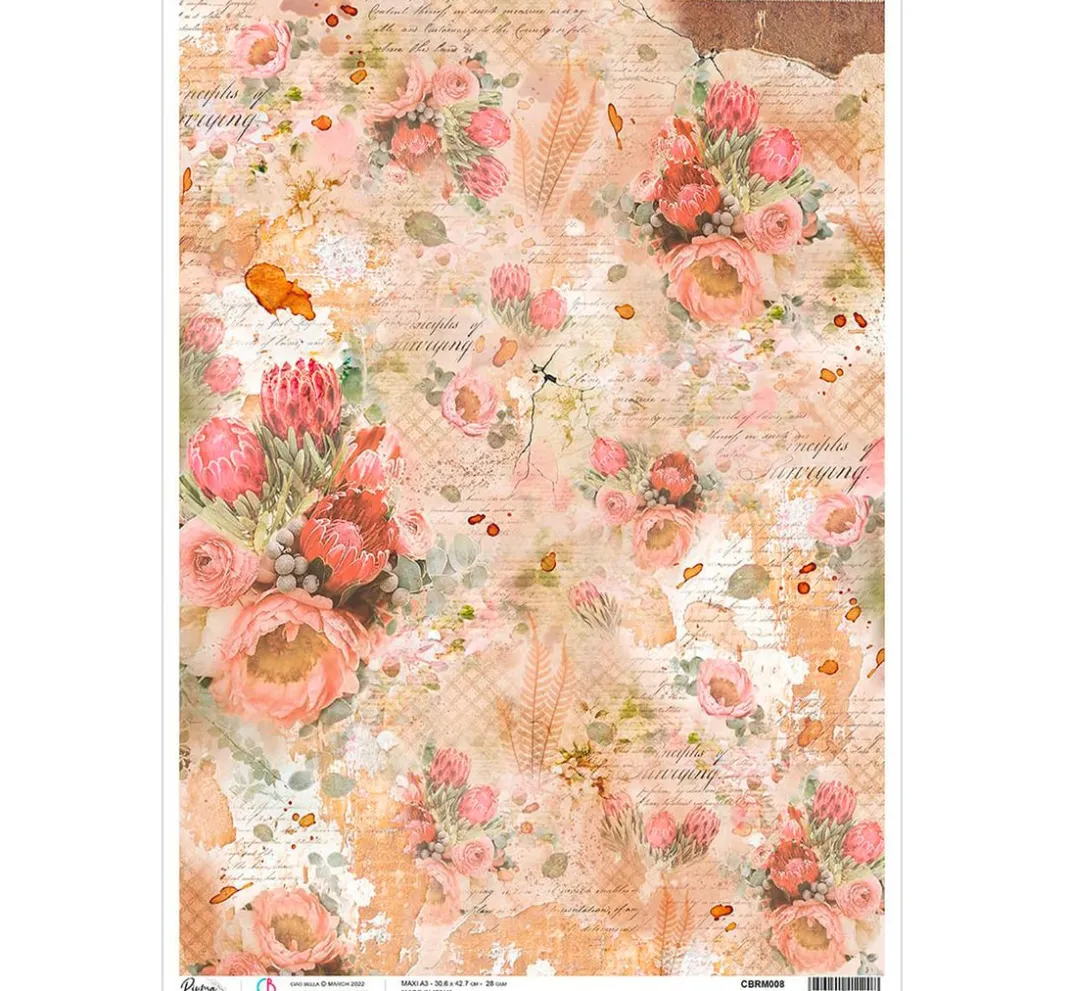 Ciao Bella Decoupage|Seidenpapier & Strohseide>Motiv-Strohseide "Protea"