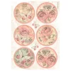 Stamperia Decoupage|Seidenpapier & Strohseide>Motiv-Strohseide "Shabby Rose - Motivkreise"