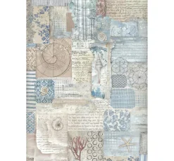 Stamperia Decoupage|Seidenpapier & Strohseide>Motiv-Strohseide "Silent Sea - Texture"