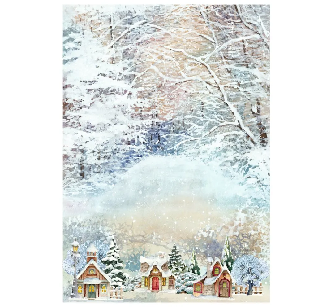 renkalik Seidenpapier & Strohseide|Decoupage>Motiv-Strohseide "Snowtime"