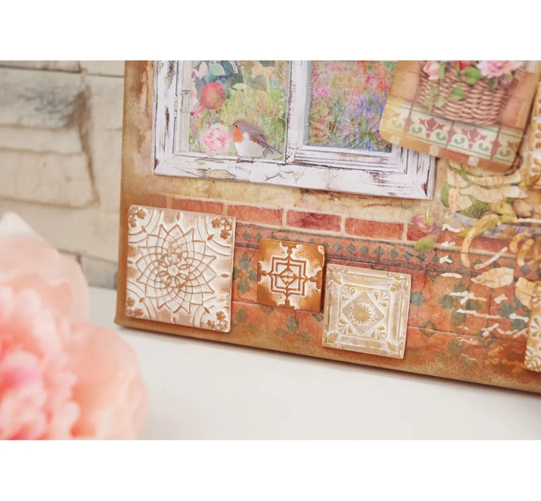 Stamperia Decoupage|Seidenpapier & Strohseide>Motiv-Strohseide "Sommerhaus"