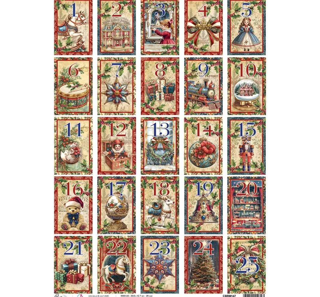 Ciao Bella Seidenpapier & Strohseide|Decoupage>Motiv-Strohseide "Toy Shop - Adventskalender", DIN A3