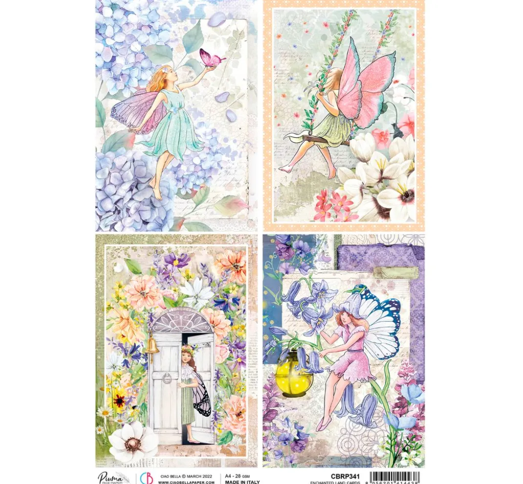 Ciao Bella Decoupage|Seidenpapier & Strohseide>Motiv-Strohseide "Verzauberte Karten"