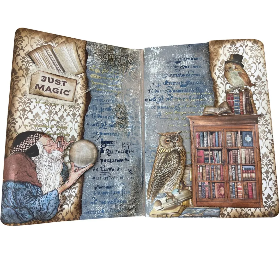 Stamperia Decoupage|Seidenpapier & Strohseide>Motiv-Strohseide "Vintage Library Flowers"