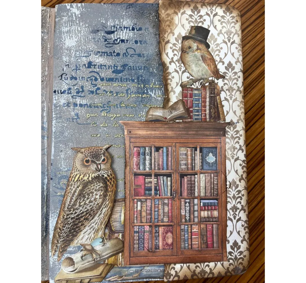 Stamperia Decoupage|Seidenpapier & Strohseide>Motiv-Strohseide "Vintage Library Flowers"
