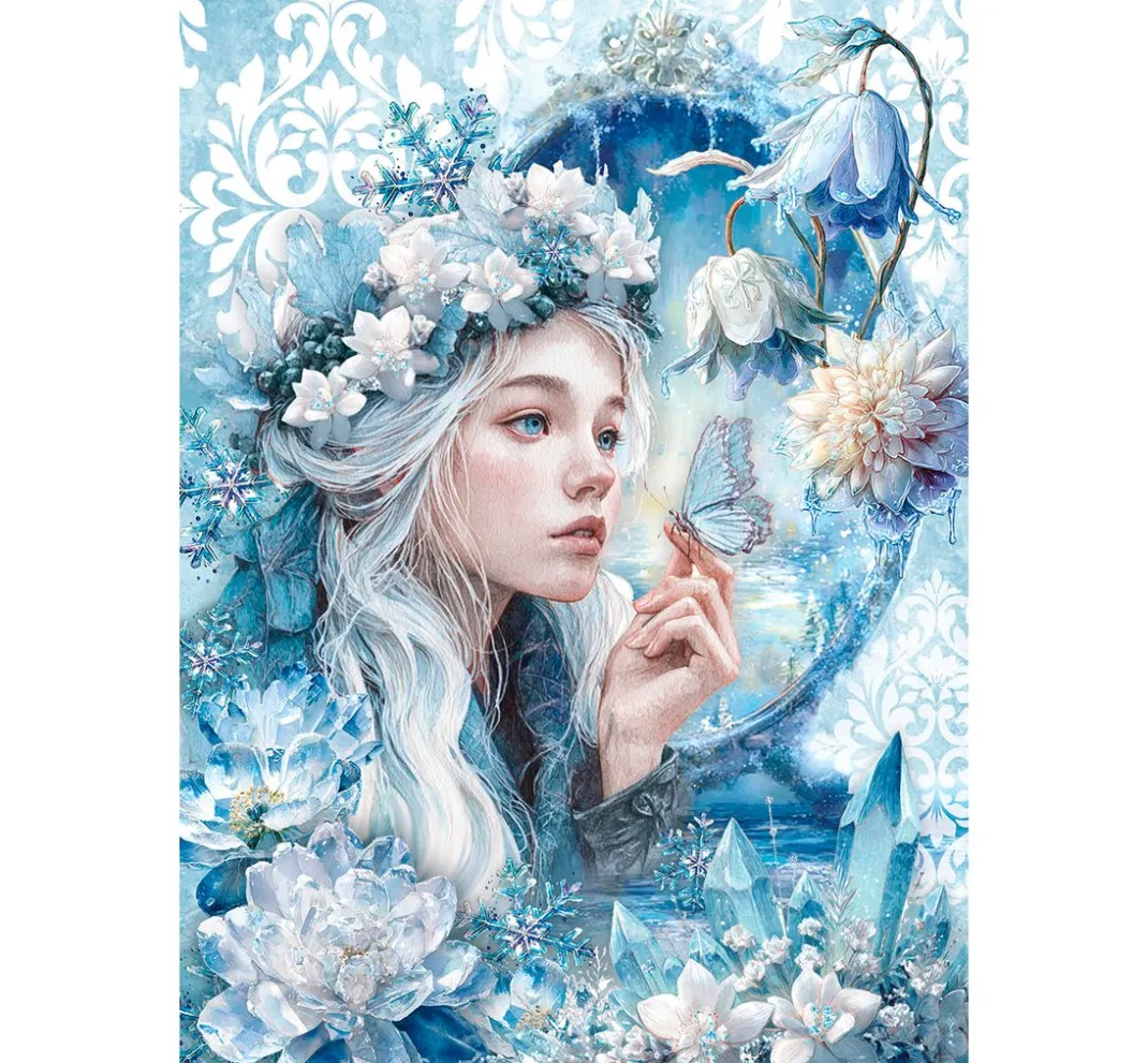 Ciao Bella Decoupage|Seidenpapier & Strohseide>Motiv-Strohseiden Sortiment "Frozen Land", 8er-Set