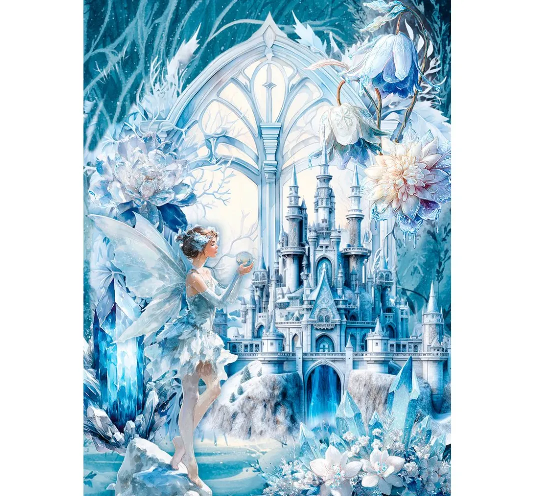 Ciao Bella Decoupage|Seidenpapier & Strohseide>Motiv-Strohseiden Sortiment "Frozen Land", 8er-Set