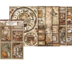 Stamperia Decoupage|Seidenpapier & Strohseide>Motiv-Strohseiden Sortiment "Coffee and Chocolate"