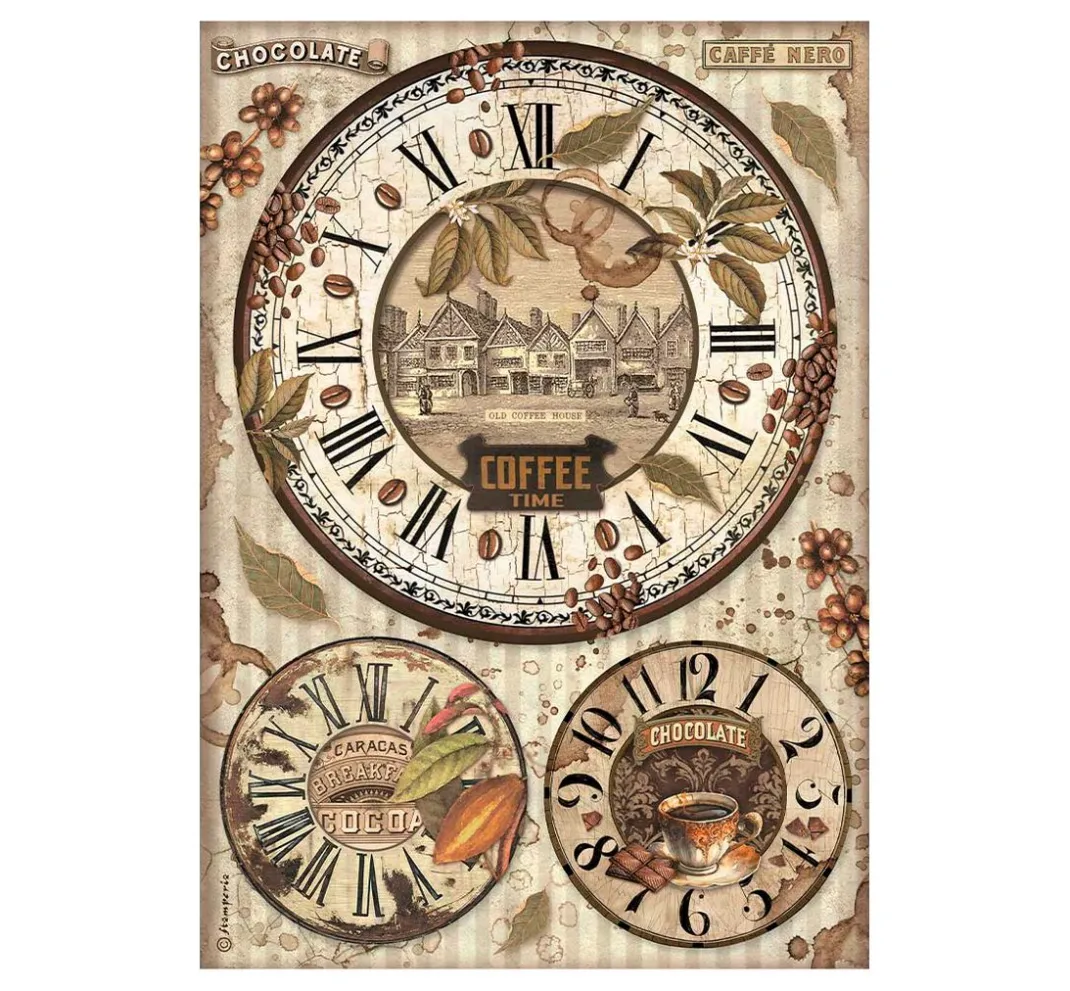 Stamperia Decoupage|Seidenpapier & Strohseide>Motiv-Strohseiden Sortiment "Coffee and Chocolate"