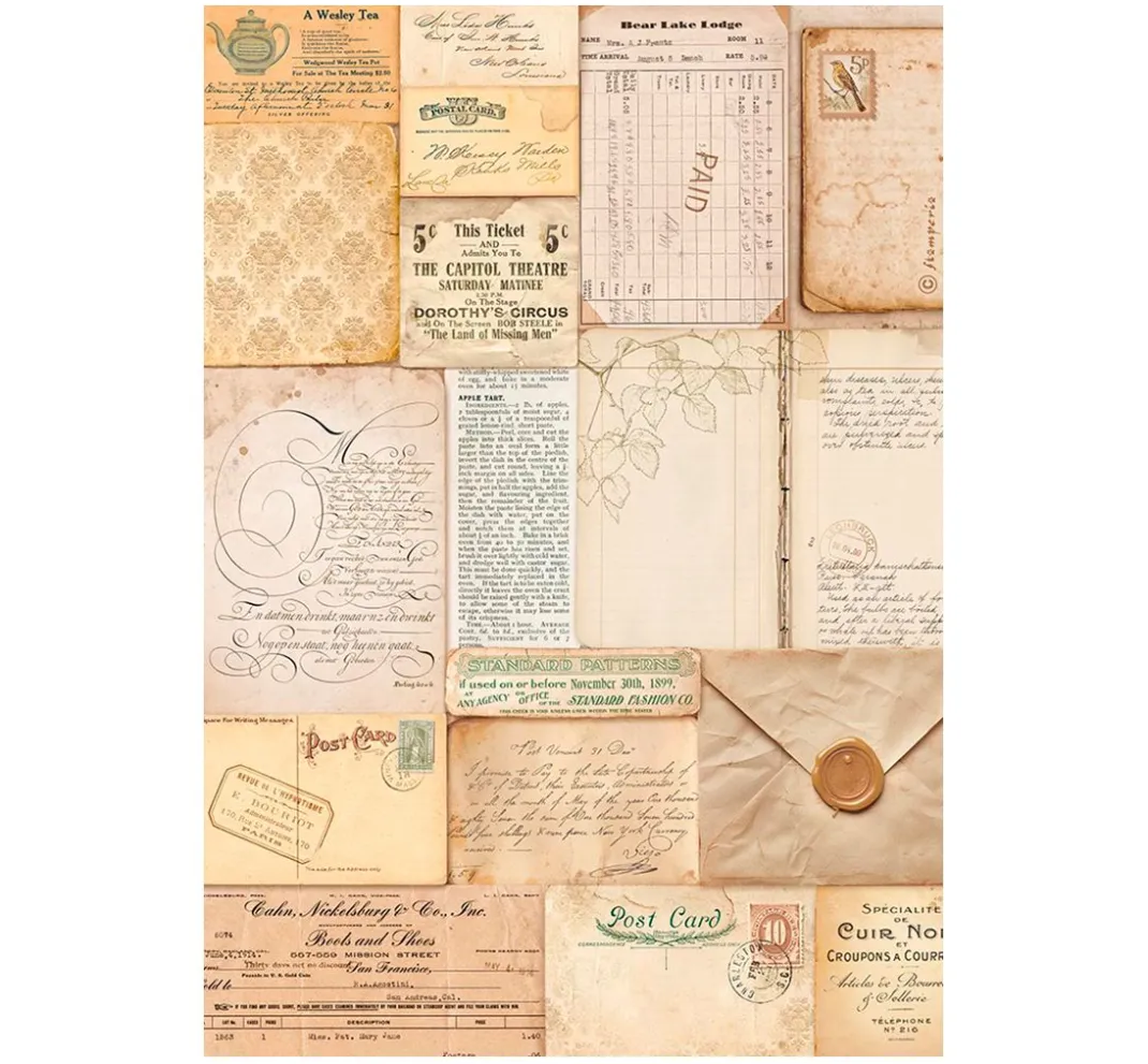 Stamperia Decoupage|Seidenpapier & Strohseide>Motiv-Strohseiden Sortiment "Golden Harmony"