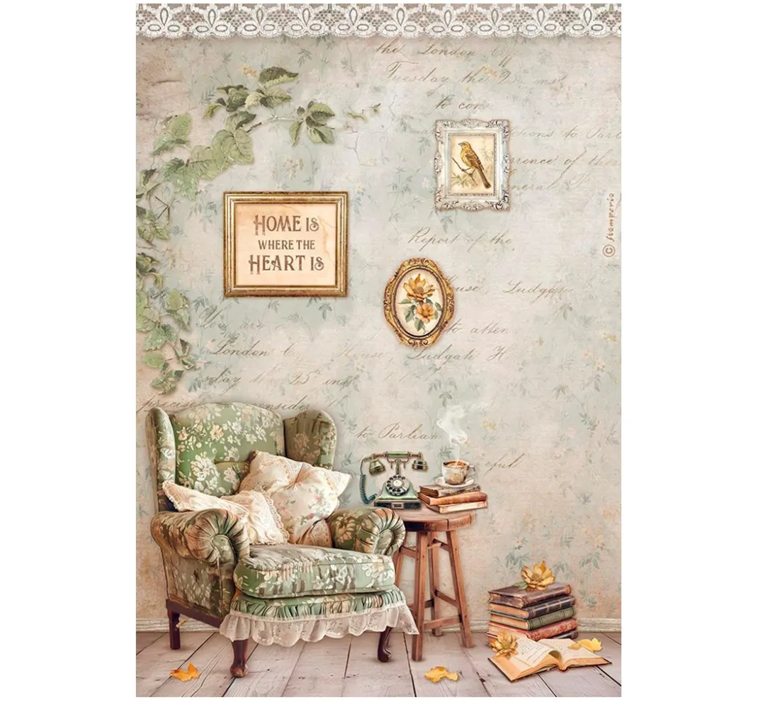 Stamperia Decoupage|Seidenpapier & Strohseide>Motiv-Strohseiden Sortiment "Golden Harmony"