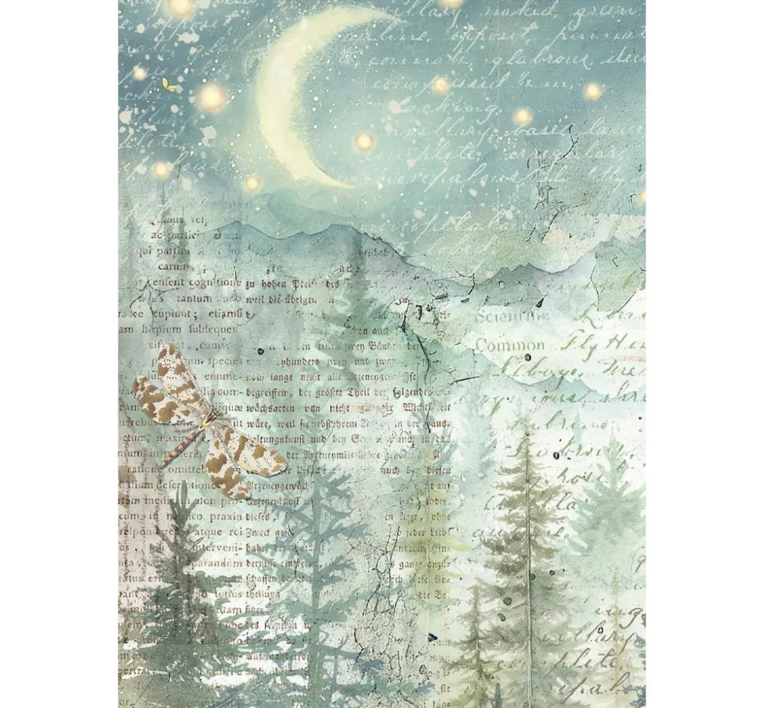 Stamperia Decoupage|Seidenpapier & Strohseide>Motiv-Strohseiden Sortiment "Herbarium Silvae", 8er Set