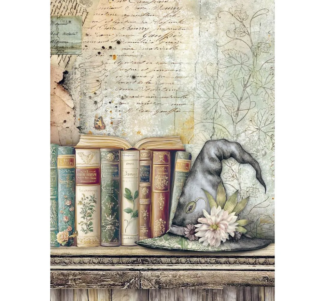 Stamperia Decoupage|Seidenpapier & Strohseide>Motiv-Strohseiden Sortiment "Herbarium Silvae", 8er Set