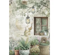 Stamperia Decoupage|Seidenpapier & Strohseide>Motiv-Strohseiden Sortiment "Herbarium Silvae", 6er-Set