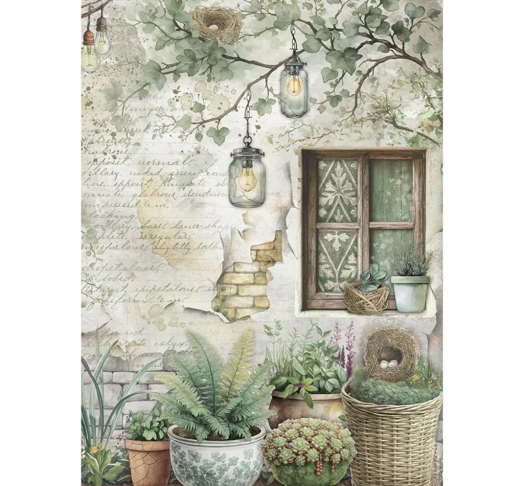 Stamperia Decoupage|Seidenpapier & Strohseide>Motiv-Strohseiden Sortiment "Herbarium Silvae", 6er-Set