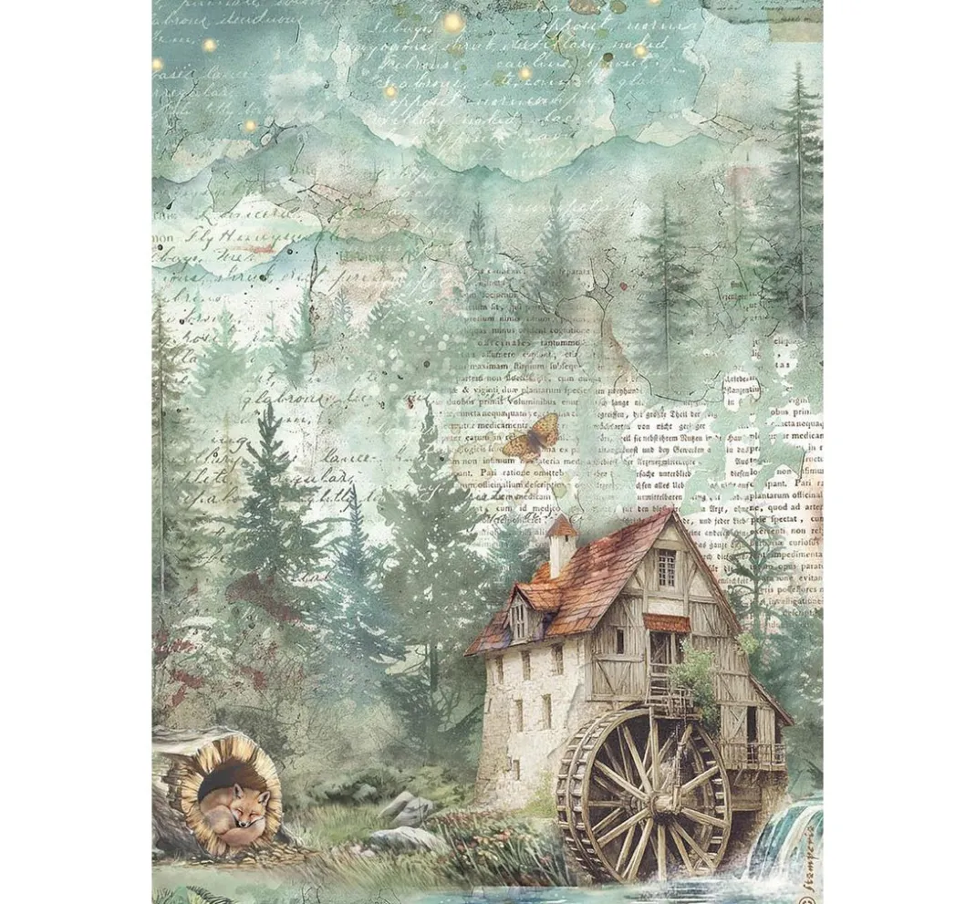 Stamperia Decoupage|Seidenpapier & Strohseide>Motiv-Strohseiden Sortiment "Herbarium Silvae", 6er-Set
