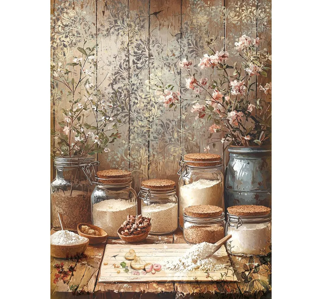 Ciao Bella Decoupage|Seidenpapier & Strohseide>Motiv-Strohseiden Sortiment "Cookbook", 8er-Set